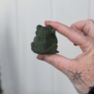 Frosk med Blad i Grønn Serpentin m/roterende base #2 thumbnail