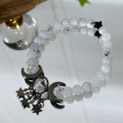 Triple Moon Krystallarmbånd, 6mm (Regnbue Månestein & Bergkrystall) thumbnail