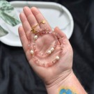 Divine Dulcet ~ Romantisk Jordbærkvarts & Ferskvannsperle Halskjede + Vel Unt hjerte thumbnail