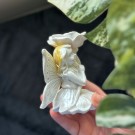 Hvit Fairy Krystallholder ~ Sommerfugl & Blomst (10cm) thumbnail