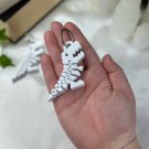 Hvit Flexi Dino Nøkkelring thumbnail