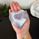 Agat Hjerte med drusy Ametyst thumbnail