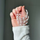 Rosenkvarts, Hvit Jade & Crackle Quartz Armbånd, 6mm   thumbnail