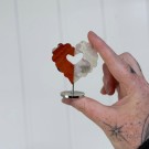 Blomster Agat & Rød Jaspis Hjerte på Stativ thumbnail