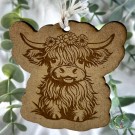 Vel Unt's Pyntefigur - Highland Cow m/Blomsterkrans  thumbnail