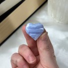 Mini Blue Lace/Blonde Agat Hjerte #1 thumbnail