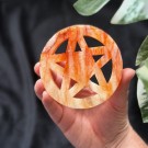 Flammekvarts Pentagram med Metallstativ - Kraft & Beskyttelse  thumbnail