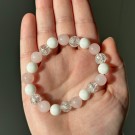 Rosenkvarts, Hvit Jade & Crackle Quartz Armbånd, 10mm thumbnail