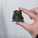 Frosk med Blad i Grønn Serpentin m/roterende base #2 thumbnail