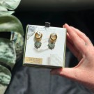 Luna Norte ~ Dolce Cuore Charm Huggie Hoop Øredobber - Abalone Skjell thumbnail