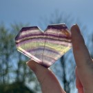 Regnbue Fluoritt Fasettert Hjerte thumbnail