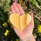 Stort Oransje Bånd Kalsitt Hjerte thumbnail