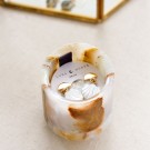 Luna Norte ~ Grønn Bånd Kalsitt Smykkeboks & Perlemor Øredobber thumbnail