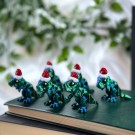 Mini Tyrannosaurus Rex Figur m/Nisselue - Blå & Grønn thumbnail