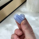 Mini Blue Lace/Blonde Agat Hjerte #2 thumbnail
