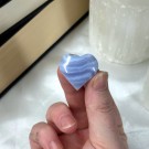 Mini Blue Lace/Blonde Agat Hjerte #1 thumbnail