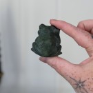 Frosk med Blad i Grønn Serpentin m/roterende base #1 thumbnail
