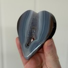 Mørk Drusy Agat Hjerte thumbnail