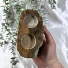 Forsteinet Tre Telysholder [2 lys] thumbnail