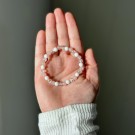 Rosenkvarts, Hvit Jade & Crackle Quartz Armbånd, 6mm   thumbnail