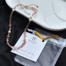 Divine Dulcet ~ Romantisk Jordbærkvarts & Ferskvannsperle Halskjede + Vel Unt hjerte thumbnail