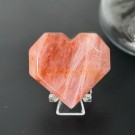 Flammekvarts Hjerte #6 - Indre Ild i Fasettslipt Form thumbnail