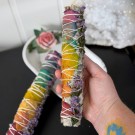Stor Hvit Salvie med Chakra blader 20-23cm thumbnail