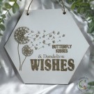 Butterfly Kisses & Dandelion Wishes - Hexagon Skilt thumbnail