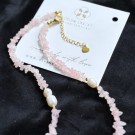 Divine Dulcet ~ Romantisk Rosenkvarts & Ferskvannsperle Halskjede + Vel Unt hjerte thumbnail