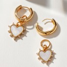 Luna Norte ~ Dolce Cuore Charm Huggie Hoop Øredobber - Perlemor  thumbnail