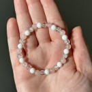 Rosenkvarts, Hvit Jade & Crackle Quartz Armbånd, 6mm   thumbnail