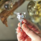 Magisk Katteamulett - Labradoritt & Rød Granat thumbnail