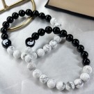 Yin Yang Hovelitt & Obsidian Armbånd, 8mm thumbnail