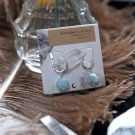 Luna Norte ~ Tropical Tide Huggie Hoop Øredobber - Ekte Larimar  thumbnail
