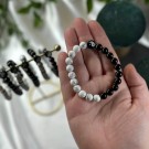Yin Yang Hovelitt & Obsidian Armbånd, 8mm thumbnail