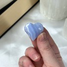 Mini Blue Lace/Blonde Agat Hjerte #3 thumbnail