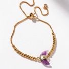 Luna Norte ~ Crescent Moon Justerbart Armbånd - Ametyst  thumbnail