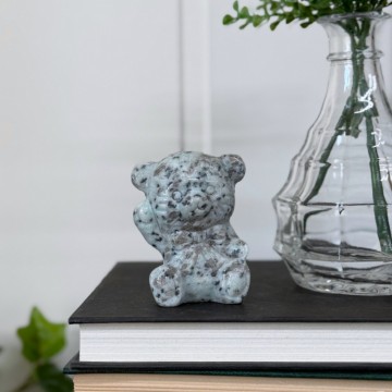 Teddybamse med Sløyfe i Kiwi Jaspis