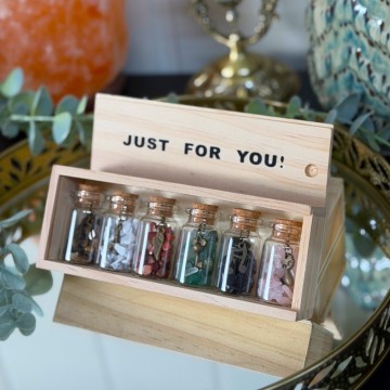 Krystallgaveboks - 6 Magiske Flasker med Chips & Charms