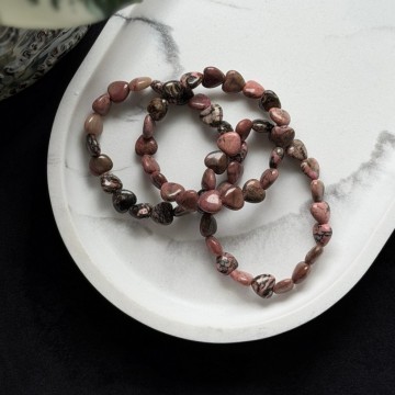 Krystallhjerte Armbånd - Rhodonitt