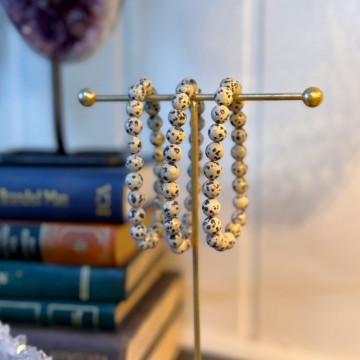 Dalmatiner Jaspis Armbånd, 8mm