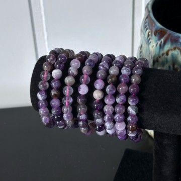 Bånd Ametyst Krystallarmbånd, 8mm (litt større, passer 17-18cm)