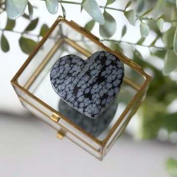 Snøfnugg Obsidian Hjerte #1