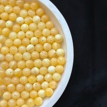 8mm Gul Kalsitt Krystallperler - 10stk