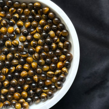 8mm Tigerøye Krystallperler - 10stk