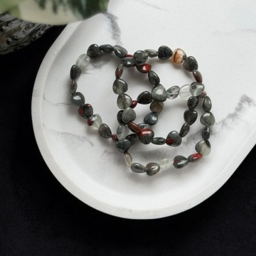 Krystallhjerte Armbånd - Blodstein (Heliotrop)