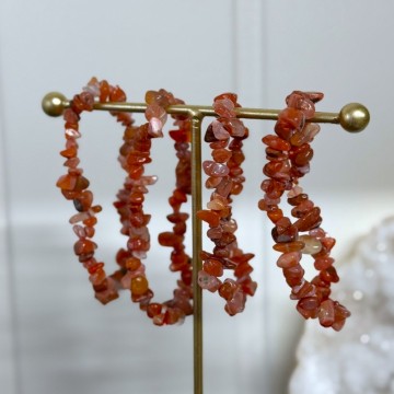 Karneol Krystallchips Armbånd