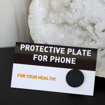 Shungitt - Krystallplate til telefonen din (rund)