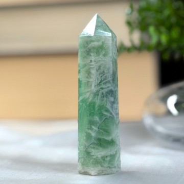 Grønn Feather Fluoritt Tårn #3**