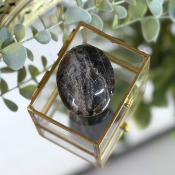 Svart Månestein Håndstein #4